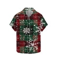 thumbnail image 4 of Blusa y camisa de manga corta con cuello vuelto para hombre Camisa de manga corta con estampado navideño para hombre Tops casuales con cuello vuelto Camisa Blusa Tops para hombre, 4 of 5