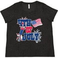 thumbnail image 3 of Inktastic 4th of July with Fireworks American Flag and Rocket Women's Plus Size T-Shirt, 3 of 5