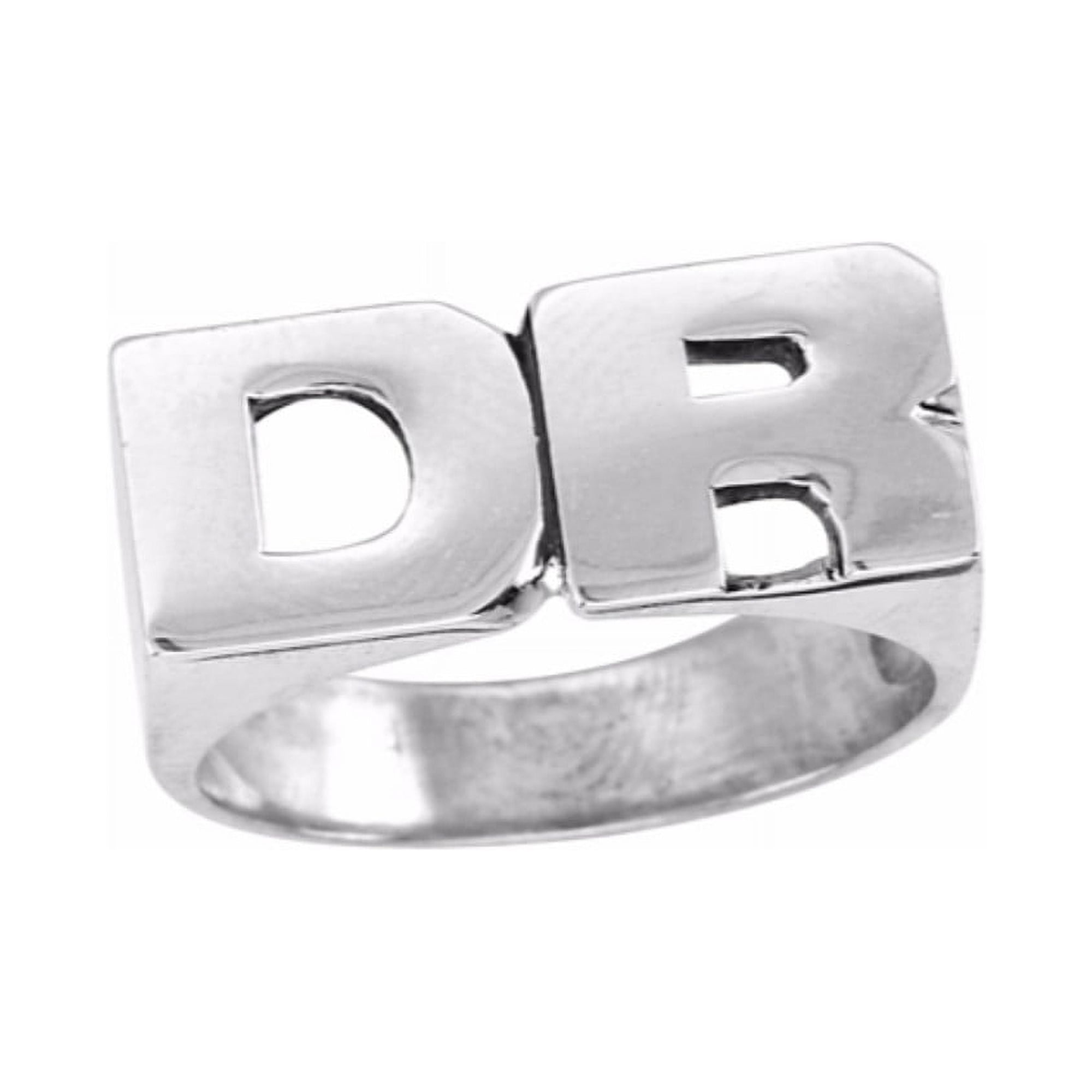 RYLOS Rings For Women Jewelry For Women & Men 14K White Gold or Yellow Gold Personalized Initial Ring - Name Ring Unisex Block Style 8mm Special Order, Made to Order Ring
