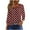 Wine, variant on Jalioing 3/4 Length Sleeve Shirt for Women Fashion Print Button Tunic Tops Pleated Front Summer Trendy Blouses