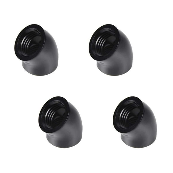 Barrow G1/4" Female to Female Extender Fitting, 45 Degree Angle, Black, 4-pack
