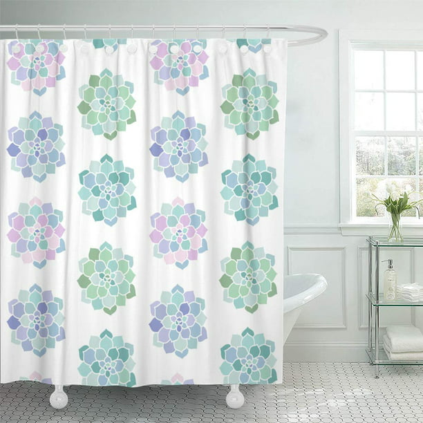 Cynlon House Plants Pink Purple Blue, Blue And Green Shower Curtain