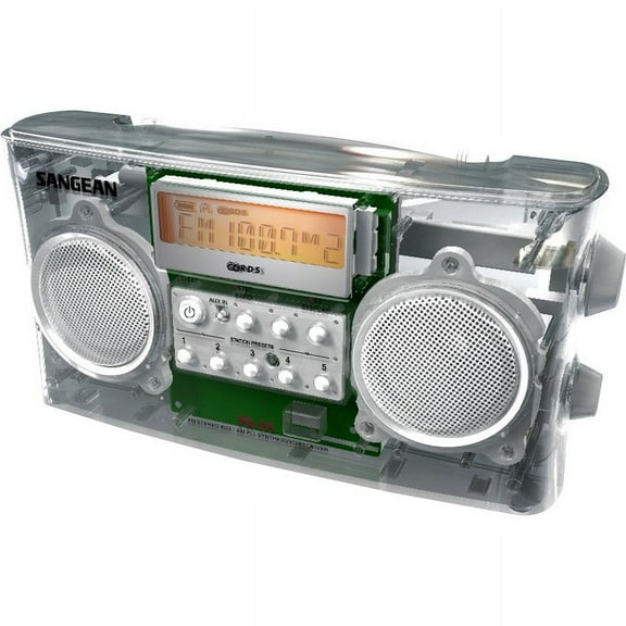 Sangean Portable AM/FM Radio, Clear