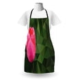 thumbnail image 3 of Polygons Apron, Pinkish Tulip Flower Petal on Mosaic Triangles Background Print, Unisex Kitchen Bib with Adjustable Neck for Cooking Gardening, Adult Size, Olive Green and Hot Pink, by Ambesonne, 3 of 4