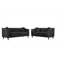 Uspridefurniture Hills Tufted Back 2Pcs Living Room Set,Black Velvet
