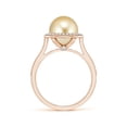 thumbnail image 2 of ANGARA Golden South Sea Cultured Pearl Halo Ring with Milgrain in 14K Rose Gold for Women | June Birthstone, Birthday, Anniversary, Jewelry Gift for Women | Pearl Ring, 2 of 5
