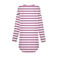 thumbnail image 5 of felwors Women's Striped Long Sleeve Tunic Top - Long Length Casual Sweatshirt Shirt Hot Pink, XL, 5 of 5