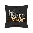thumbnail image 4 of Set of 2 Decorative Throw Pillow Covers 18x18in - Serene Watercolor Design with ' Just Breathe ' in White & Yellow for Couch Bed Car, 4 of 8