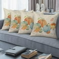 thumbnail image 4 of Fall Pillow Covers 18x18 Set of 2 Colorful Pumpkins and Fallen Leaves Decorative Throw Pillow Outdoor Linen Square Thanksgiving Autumn Farm Cushion Cover Decor for Home Couch Sofa, 4 of 6