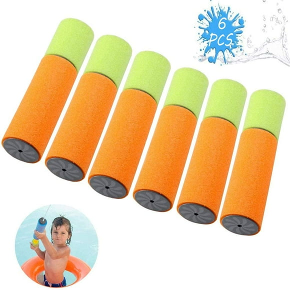 Water spray gun, mini foam water gun spray gun water syringe 6pcs (green orange)
