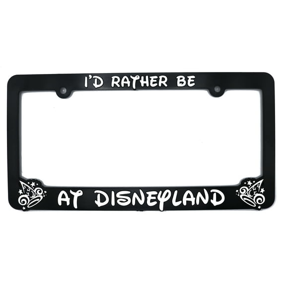 LP Frameworks Rather Be at Disneyland 3D Raised License Plate Frame | 1 Pack Car License Plate Cover | Universal US Black License Plate Holder | Auto Accessories (Car, Truck and SUV)