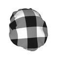 thumbnail image 2 of Balery White And Black Plaid Shower Caps, Double Layer Waterproof Shower Cap, Double Layers Reusable Shower Cap With Soft Comfortable For Long Thick Hair Soft Bath Shower Hair Caps, 2 of 9