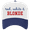 Royal/White-Blonde, variant on Womens Embroidered Otto Cap 5 Panel Mid Profile Baseball Cap - Red, White & Brunette Design, Navy/Natural
