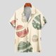 thumbnail image 2 of Mens Manga Corta Botón Abajo Camisas Botones Casuales Pascua Impresión Turndown Blusa, 95% Poliéster 5% Camisa de Spandex para la Fiesta, Negocios Y Diario, 2 of 5