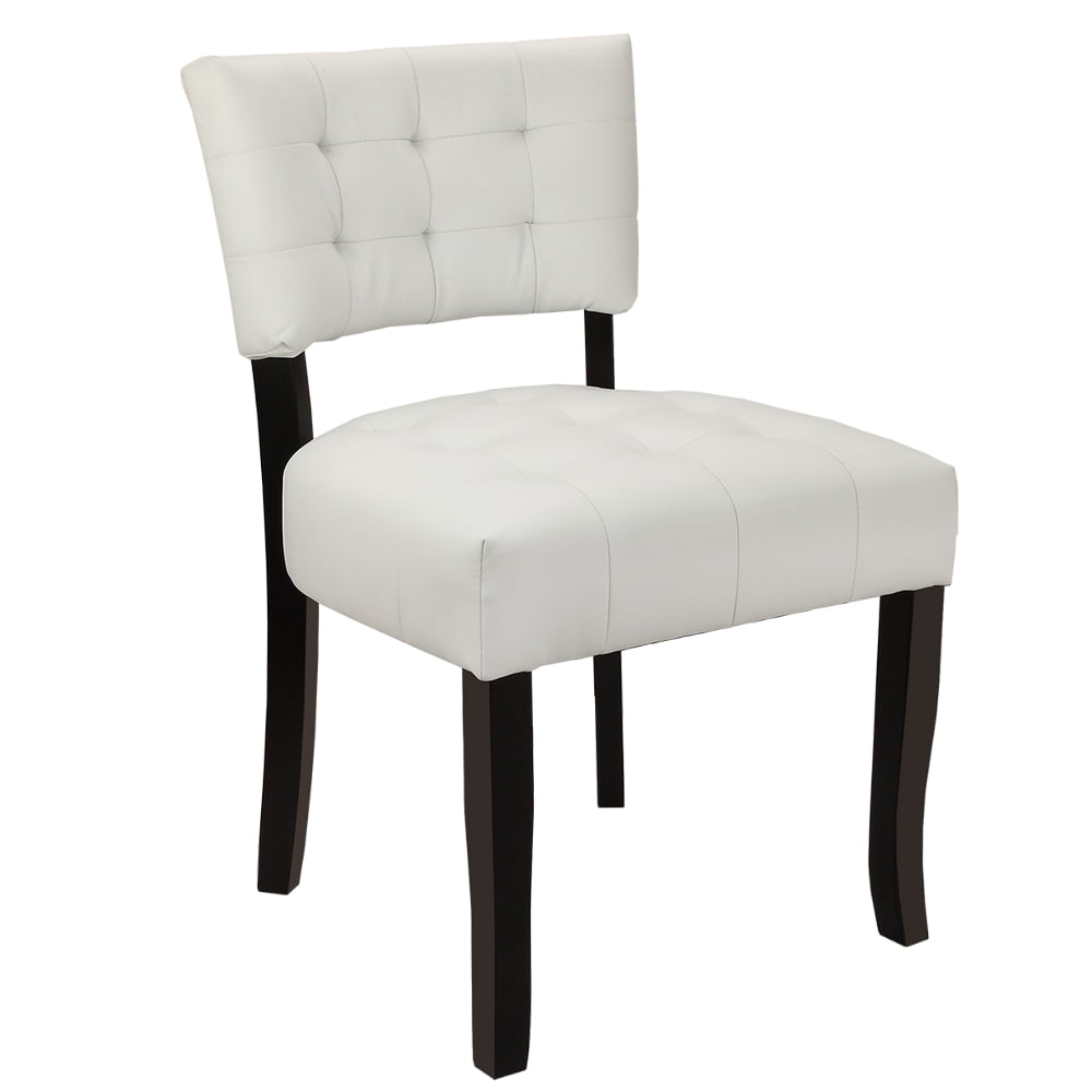 Homegear Oversized Tufted Faux Leather Accent Chair, White