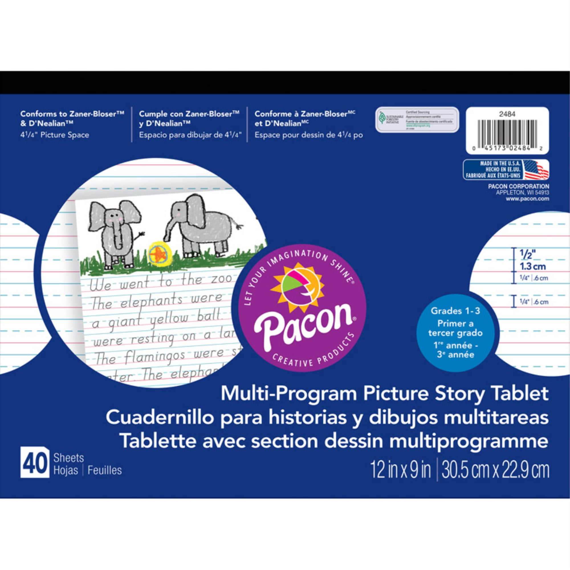 iScholar Multi-Method Primary Tablet.5 Inch Ruling 11 x 8.5 Inches 40 Sheets 11803 iScholar Multi-Method Primary Tablet.5 Inch Ruling 11 x 8.5 Inches 40 Sheets 11803
