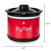 MyMini 20-Oz. Red Chocolate Fondue Dipping Pot and Slow Cooker, 40 Watts, Red