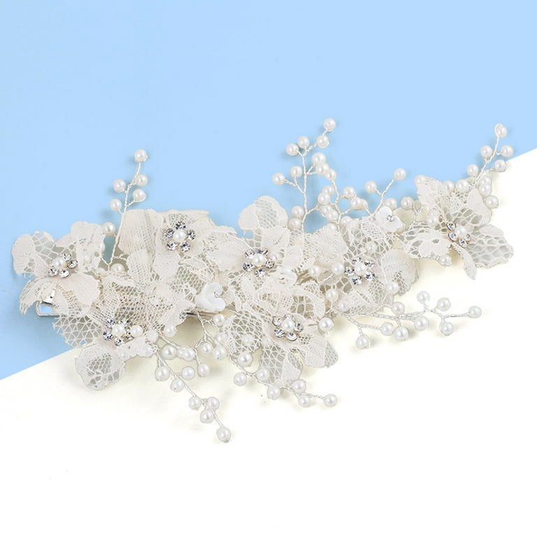 10pcs Bridal U-Shaped Pin Pearl-Encrusted Zircon Flower Hairpin Wedding Accessory T4 - Blue