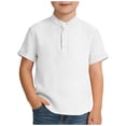 thumbnail image 1 of Camisa de Cuello Redondo de Manga Corta para Niños en Algodón, 1 of 9