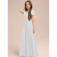 thumbnail image 4 of Drtj 2-14T Kids Junior Bridesmaid Flower Girl Elegant Formal A-line V-Neck Floor-Length Chiffon Dresses, 4 of 6