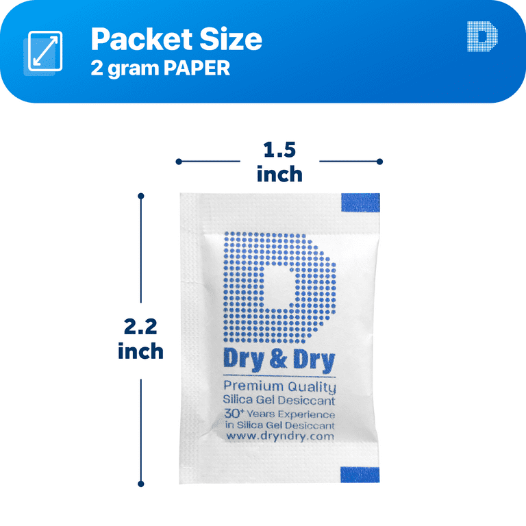 Orimit 2 Gram [120 Packets] Silica Gel Packs for Moisture Absorbing,  Desiccant Dehumidifier Bags for Spices Jewelry Shoes Boxes Electronics  Storage
