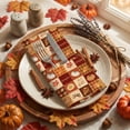 thumbnail image 4 of Sm:)e Grid Maple Leaves Pumpkin Fall Cloth Napkins Set of 6 Reusable Dinner Napkins, Washable Table Napkin for Wedding/Holiday Party/Baby Shower 18"x18", 4 of 6