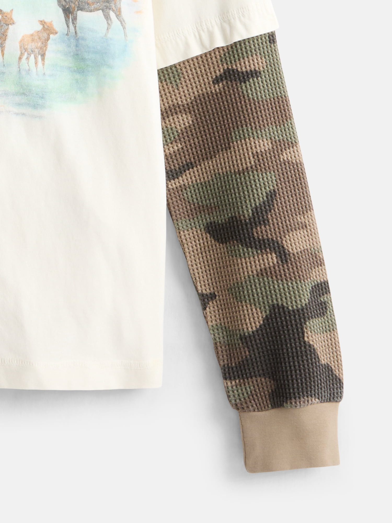 Weekend Academy Boys Layered Look Graphic Tee with Long Sleeves, Sizes 4-18