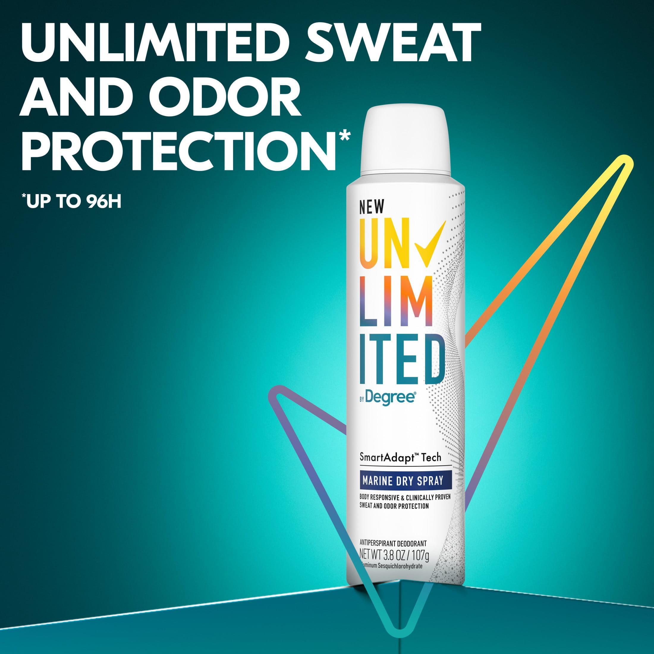 Degree Unlimited Long Lasting Antiperspirant Deodorant Dry Spray, Marine, 3.8 oz