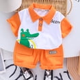 thumbnail image 4 of Boy Baby Clothes Toddler Kids Spring Summer Cotton Cartoon Print Sleeveless Running Suit 0 3 6 12 18 24 Months T-Shirt with Solid Shorts 2Pcs Outfit Boys' Clothing Sets 2-Piece, 4 of 4