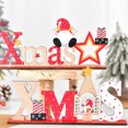 thumbnail image 2 of Bewildely Letrero de decoración de madera de Navidad con soporte sin rostro anciano letras inglesas decoración de Navidad impresión colorida Kits de decoración para fiestas NAVIDAD, 2 of 6