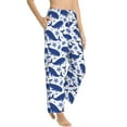 thumbnail image 2 of Uemuo Whale Pattern Women's Wide Leg Palazzo Lounge Pants with Pockets Light Weight Loose Comfy Casual Pajama Pants-Medium, 2 of 9