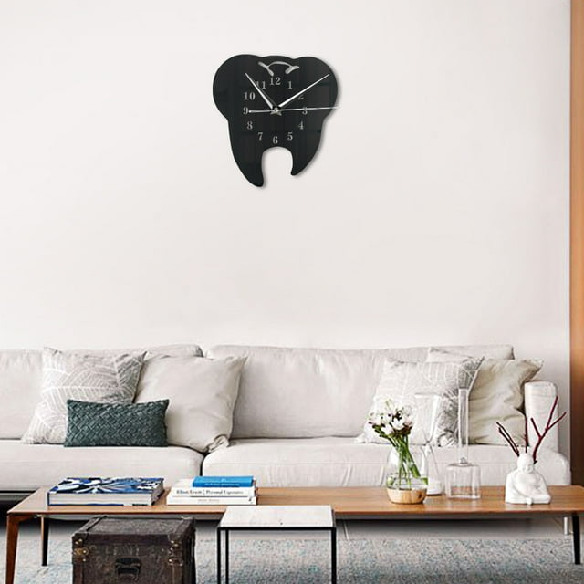 3D Creative Creative Teeth Acrylic Mirror Wall Clock Home Decoration Wall Clock