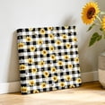 thumbnail image 2 of Farmhouse Sunflower Canvas Wall Art for Living Room, Rustic Yellow Honey Bees Black White Buffalo Plaid Poster Print Painting for Bedroom Office Home Decoration Wall Pictures Prepare To Hang 10"x10", 2 of 9