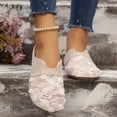 thumbnail image 5 of Xfvqtps Womens Lace Flower Mules Slip on Breathable Casual Flat Shoes with Linen-Like Upper for Women Spring Summer Beige, 5 of 9