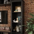thumbnail image 2 of KULAGAGA Entertainment Center withHutch, Media Center with Storage and Glass Door for Living Room,Black, 2 of 7