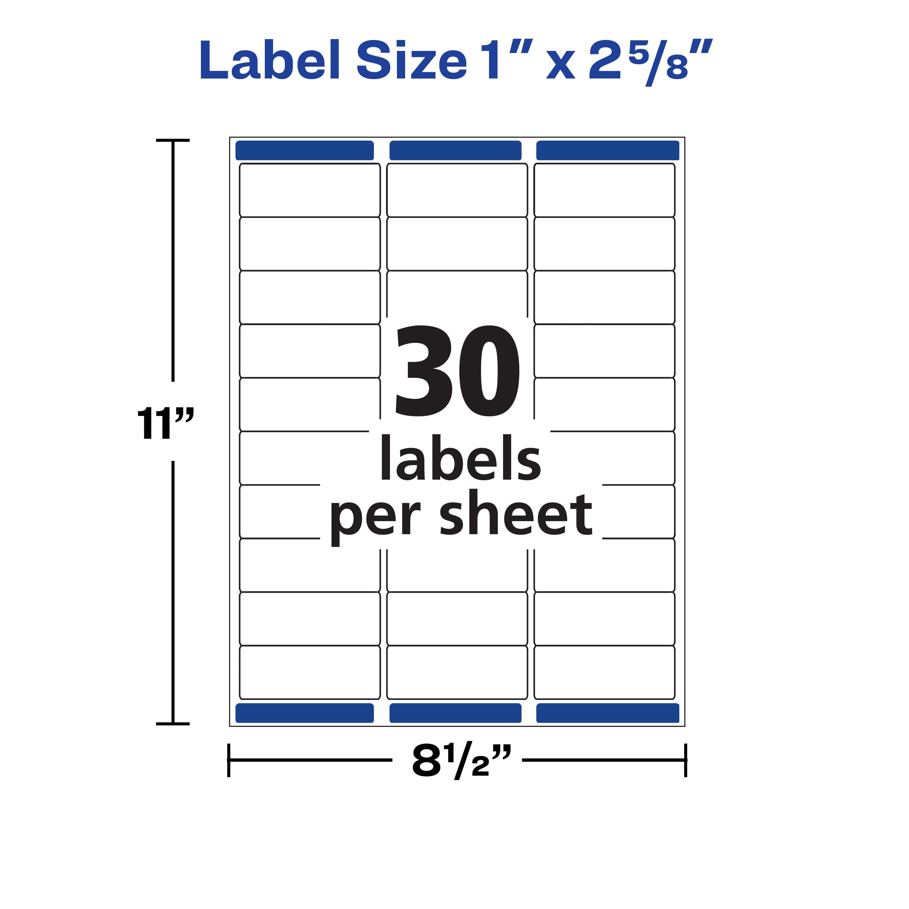 Avery Address Labels, 1" x 2-5/8", Matte White, 3,000ct (5136)