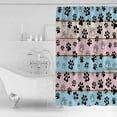 thumbnail image 2 of Shower Curtain Bathroom Set Dog Paw on Colorful Wooden Texture Waterproof Fabric Shower Curtains with Grommets&Hooks Vintage Farmhouse Privacy Bath Curtain for Bathtub 72x72in, 2 of 7