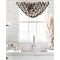 thumbnail image 4 of Waterfall Valances for Windows, Farm Plaid Kitchen Sheer Valance Curtains, West Texas Star Rustic Farmhouse Black Brown Rod Pocket Elegant Swag Valances for Living Room Bedroom, 47.2"x38.5", 1 Panel, 4 of 8