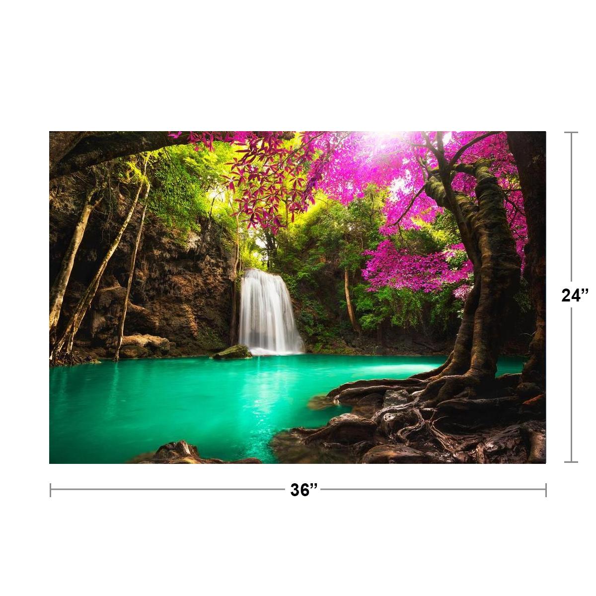 Beautiful Waterfall in Tropical Forest Photo Photograph Cool Wall Decor Art  Print Poster 36x24