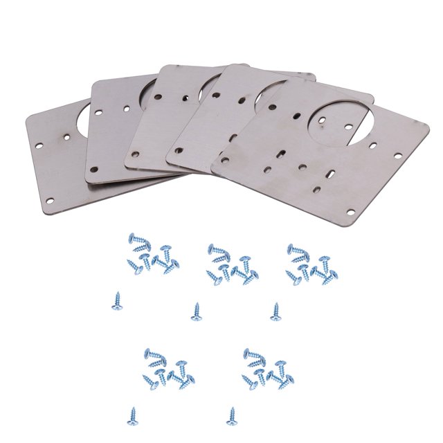 Placa de reparación de bisagras de acero inoxidable, firme y duradera, herramientas de reparación de muebles que ahorran más espacio, 5 uds.