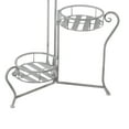 thumbnail image 3 of Benjara BM217888 Adjustable 3 Tier Metal Plant Stand with Round Slatted Top, Washed White, 3 of 5
