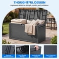 thumbnail image 3 of Dextrus 90 Gallon Deck Box, Heavy-Duty UV Protected Outdoor Storage Container with Built-in Handles, Lockable Patio Storage Bin for Furniture Cushions, Garden Tools and Poolside Essentials, Dark gray, 3 of 10