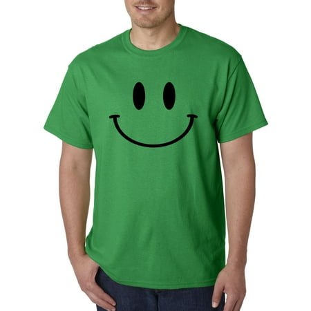 - Trendy USA 849 - Unisex T-Shirt Smiley Face Emoticon Emoji Happy Smile 2XL Kelly Green