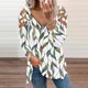 thumbnail image 2 of Camisas Para Mujer Camisetas de Gran Tamaño Manga Larga Estampado de Moda Camiseta Suelta Blusa Cuello en V Tops Casuales Odeerbi ODB134116, 2 of 6