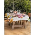 thumbnail image 3 of Outdoor Tablecloth with Umbrella Hole for Patio/Picnic/Party/Camping, Spring Groundhog Waterproof Table Cloth Rectangle Table Cover Washable, Watercolor Sunflower Botanical Butterfly (60"x 102"), 3 of 8
