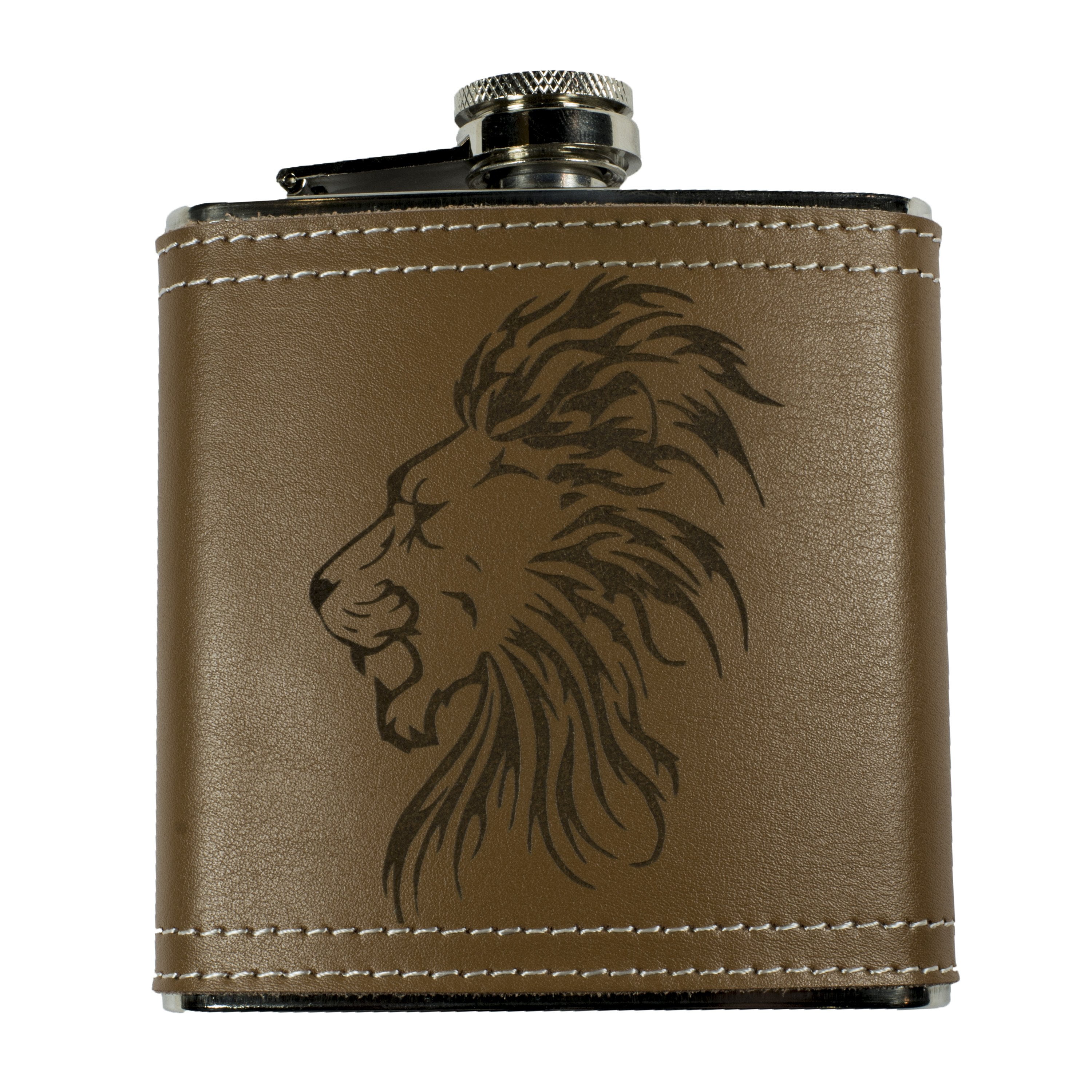 6oz Lion Leather Flask 6oz Lion Leather Flask