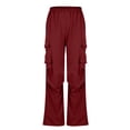 thumbnail image 5 of ZyeKqe Womens Cargo Pants Wide Leg Sweatpants Elastic Waisted Loose Fitted Trousers with Pockets, 5 of 8