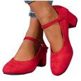 thumbnail image 5 of Womens Dress Shoes Chunky Low Block Heels Closed Toe Work Platform Pumps Dressy Orthopedic for Business Flight Wedding Office Ankle Strap, 5 of 7