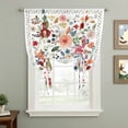 thumbnail image 2 of Watercolor Flowers Balloon Curtains for Living Room/French Door, Farmhouse Spring Floral Botanical Tie Up Curtains 63 Inch Length Energy Saving Kitchen Curtains Shades for Windows 42"x63", 2 of 8