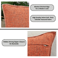 thumbnail image 5 of Soft Chenille Textured Pillow Covers with Stitched Edge Set of 2 (24 x 24 inch Heather Coral Orange) / Soft Cozy Large Cushion Covers / Modern Square Pillow Cases / Decorative Farmhouse Euro Shams, 5 of 6